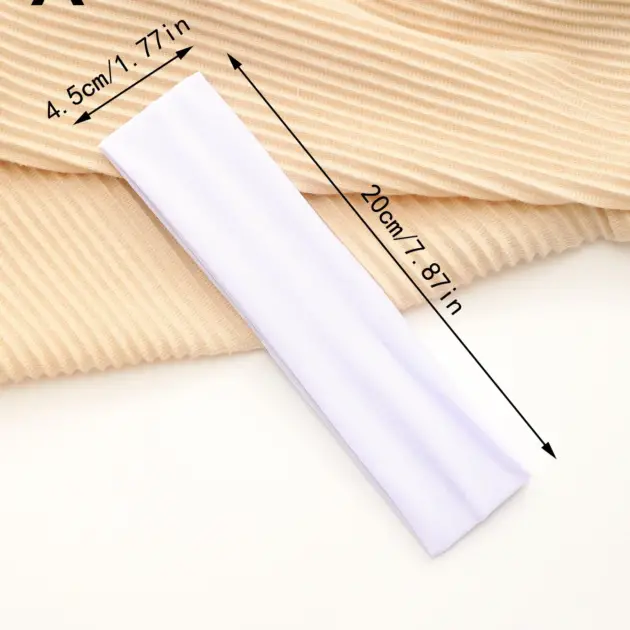 Women's White Elastic Yoga Headband Comfortable Sports Yoga Face Wash Makeup Eye Outdoor Party School Supplies College Autumn Wi