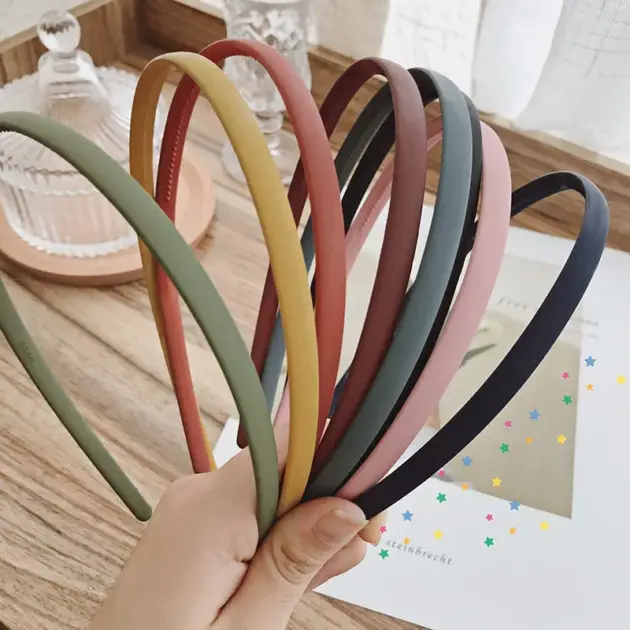 New Thin Edge Frosted Hair Hoop Non-slip with Teeth Candy Color Girls Wash A Face Makeup Hair Band Korean Hair Accessories