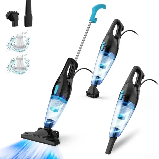 4-in-1 Corded Vacuum Cleaner with HEPA Filter, 15Kpa Suction for Home, Pet Hair, Carpet & Hard Floors