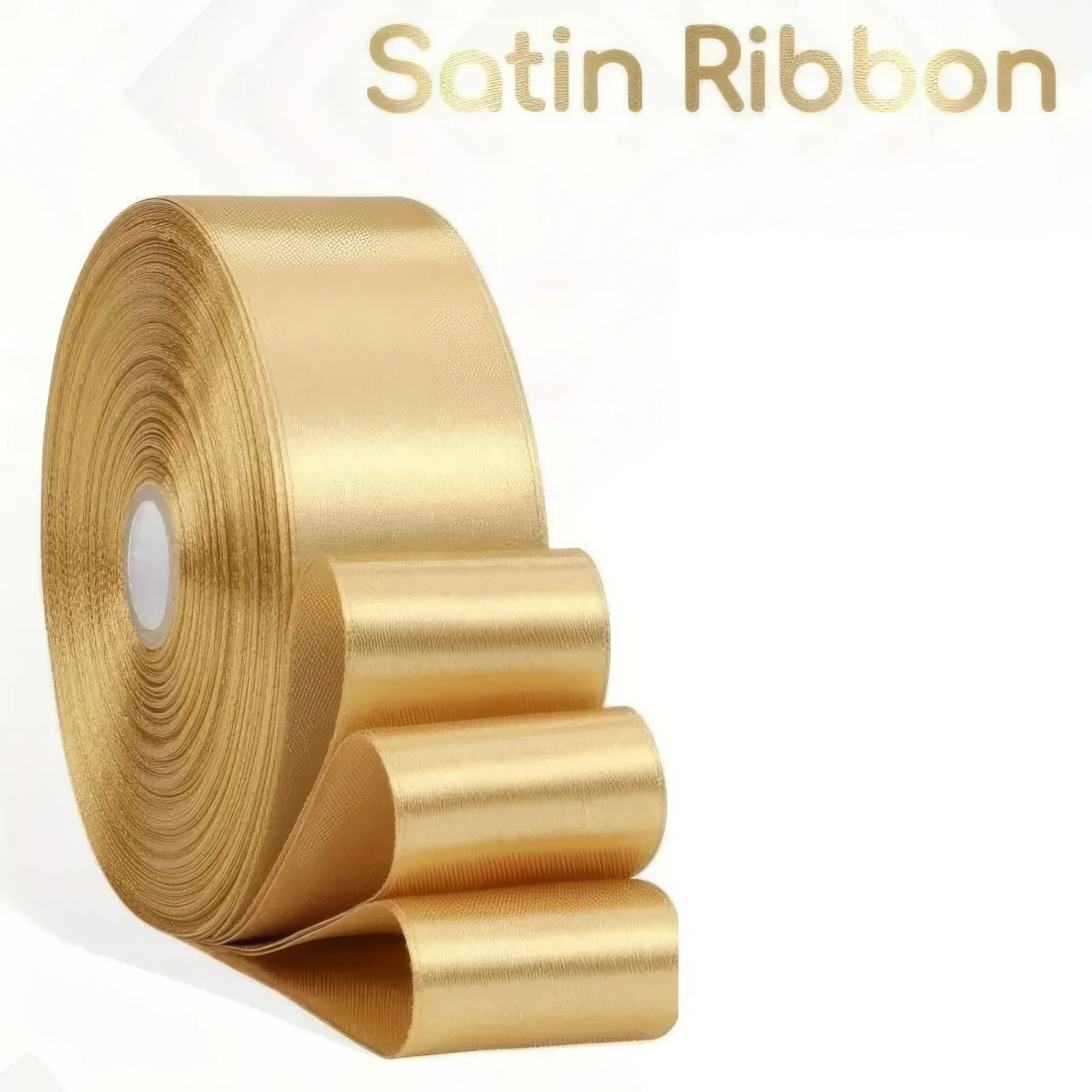 Smooth & Silky Gold Satin Ribbon: Single Roll for Beautiful Gift Wrapping, Party Decor & DIY Projects. - Image 2