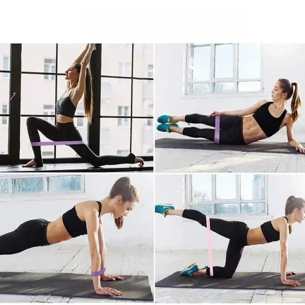 Portable Fitness Workout Equipment Rubber Resistance Bands Yoga Gym Elastic Gum Strength Pilates Women Weight Sports