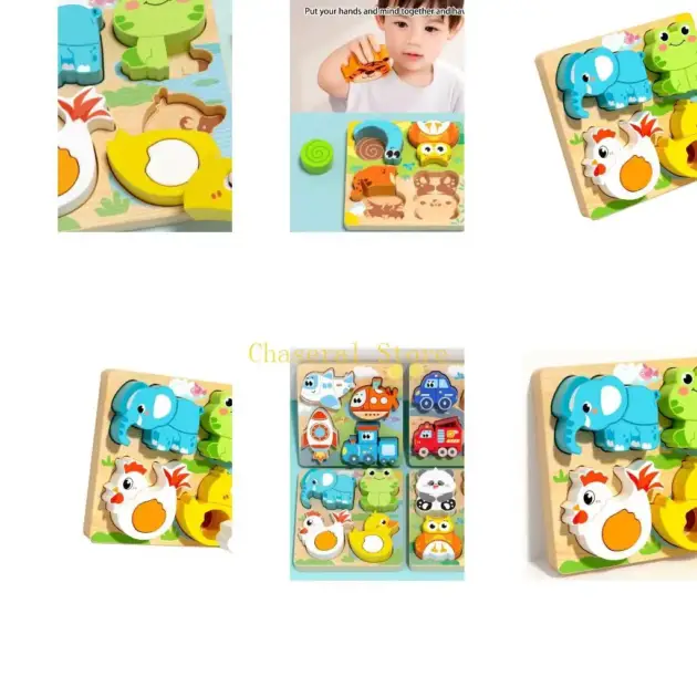 E7CE Wooden 3D Animal Theme Puzzle Toy Board for Kids Learning Toy Enhancing Problem Solving Skills