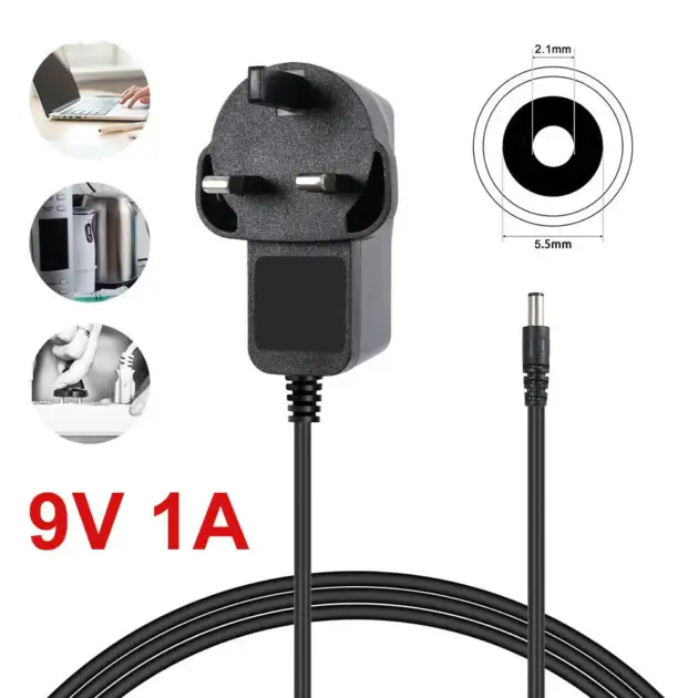 Universal AC/DC 9V 1A/12V 2A UK/AU Plug Power Supply Adapter Plug Converter Charge 5.5mmx2.1mm