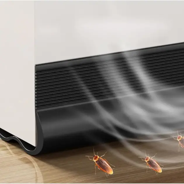 Adjustable Under Door Seal, 93cm Long, Trimmable for Perfect Fit, Solves Air Leak & Insect Problems, Includes Mounting Tape