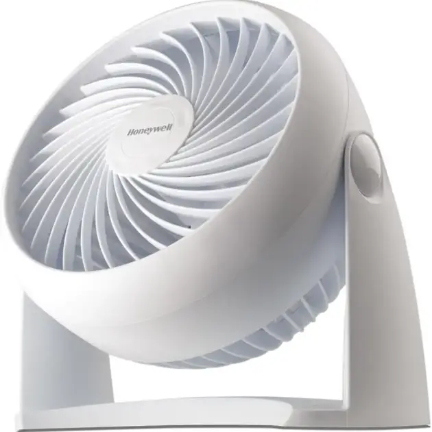 TurboForce Air Circulator, Small Tabletop Fan, Quiet Personal Fan for Home or Office, 3 Speeds, 90 Degree Pivoting Head, White