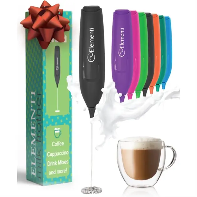 Milk Frother Wand - Powerful Handheld Mixer for Coffee, Matcha, and Lattes, Lightweight and Easy to Use at Home