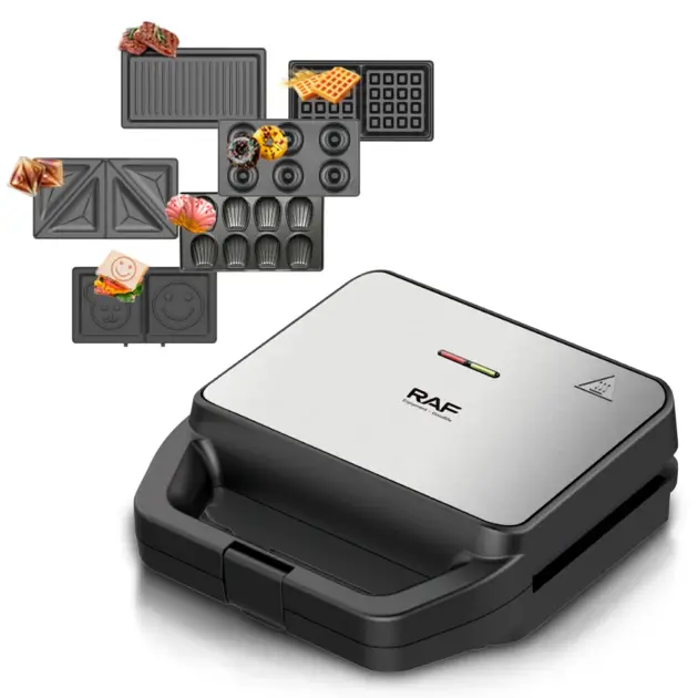 RAF Newest Product 6 in 1 Sandwich Portable Breakfast Electric Home Appliances Donut Waffle