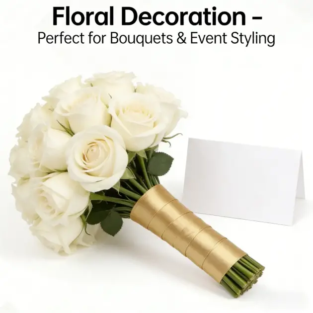 Smooth & Silky Gold Satin Ribbon: Single Roll for Beautiful Gift Wrapping, Party Decor & DIY Projects.