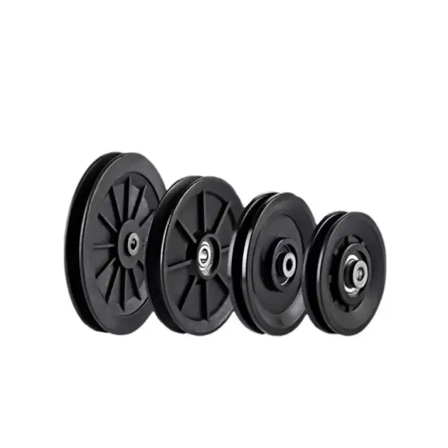Pulley Wheel Nylon Pulley Black Fitness Equipment Parts Nylon Bearing Cable Machine Part Light Weight Good Wear Resistance