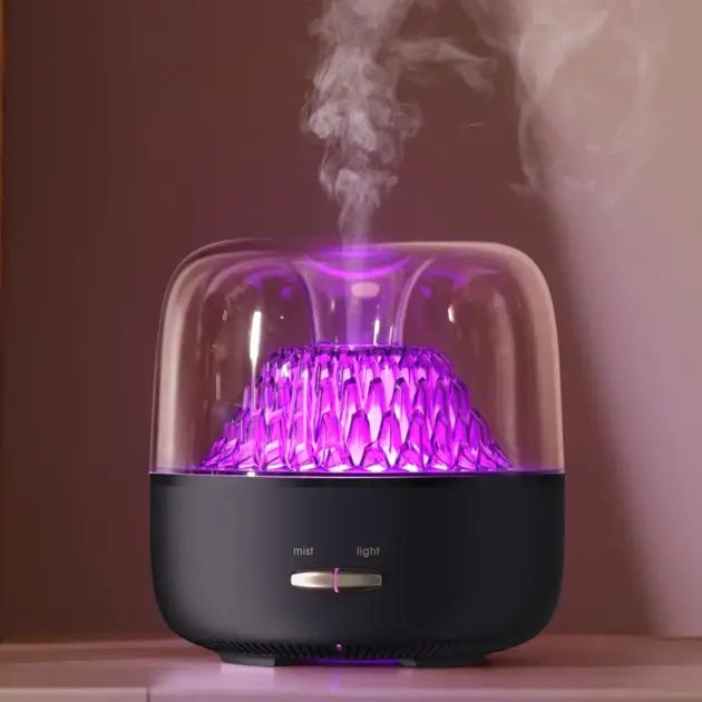 Ultrasonic Essential Oil Diffuser, Volcano Mountain View Aromatherapy Diffuser with Colorful LED Lights for Home Office Desk