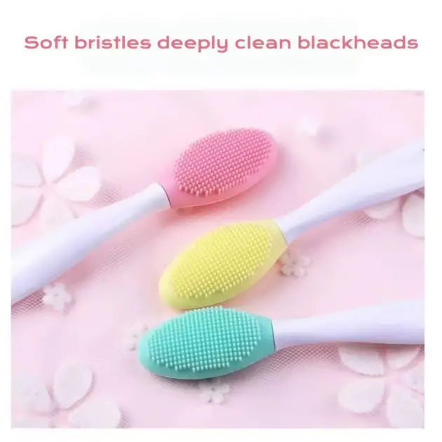 2 Convenient Silicone Cleansing Brushes, Soft Material For Gentle Facial Care, Useful Daily Beauty Tool.