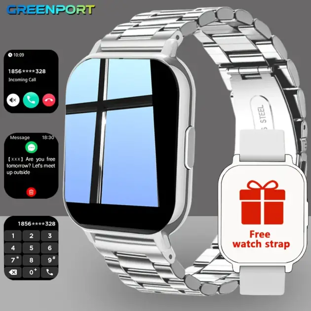 Smart Watch for Men & Women - Multi-Function Fitness Tracker with Call/Message/Weather/Alarm/Remote Camera Control, USB-Powered