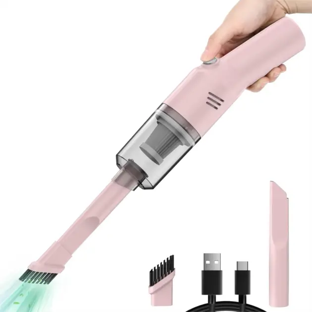 Portable Mini Car Vacuum Cleaner, High Power Cordless Handheld Rechargeable for Desk and Home Use