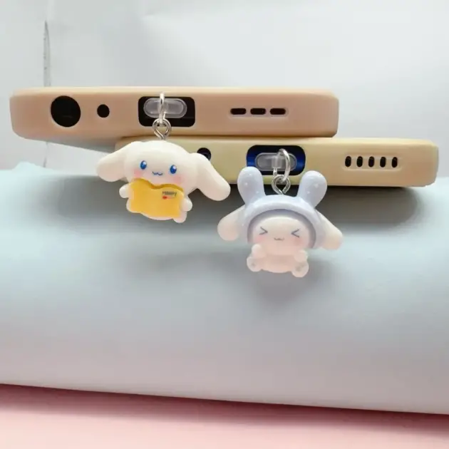Kawaii Sanrio Cinnamoroll Dust Plug Anime Cartoon Cute Beauty Student Suitable IPhone and Type-C Pendant Accessories Girls Gifts