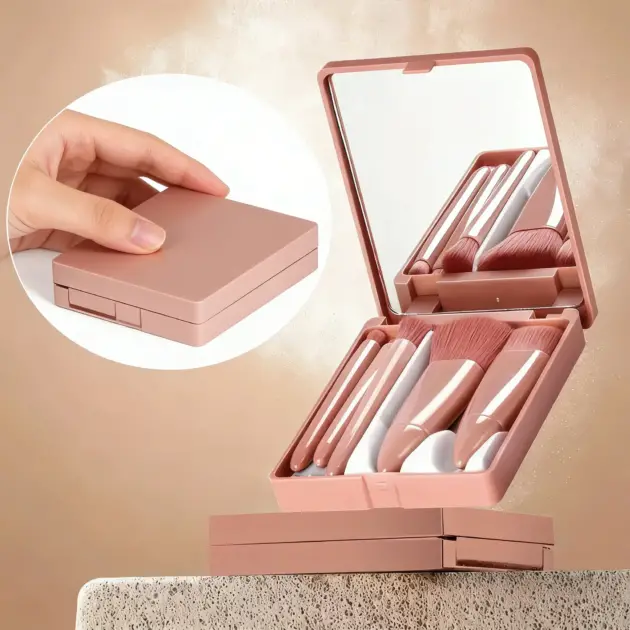 5-Pack Soft Pink Beauty Brushes | Full Set for Seamless & Professional Makeup Application