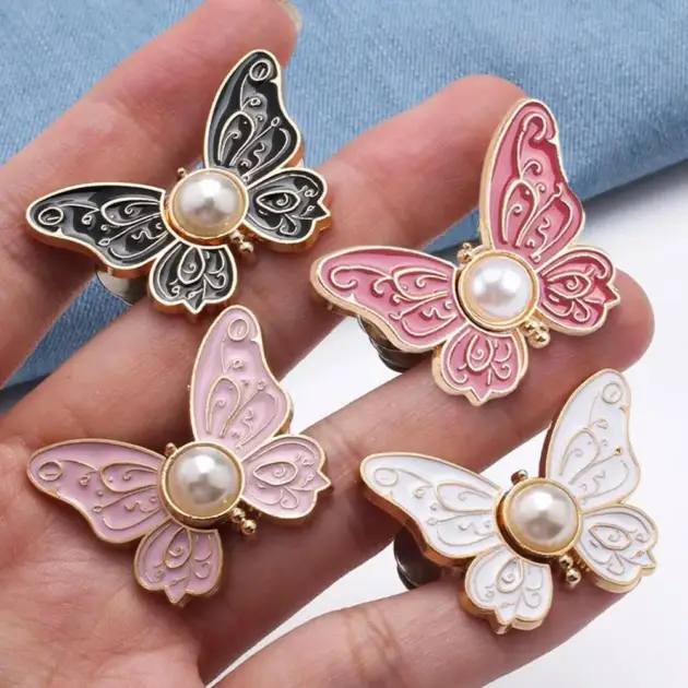Butterfly Metal Waist-closing Buttons DIY Detachable Buckle Fashion Tightener Waist Jeans Waist Beautiful Sewing Decoration J0K5
