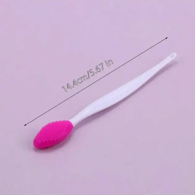 2-Piece Set Soft Silicone Manual Face Wash Brushes Light Beige Facial Cleansing Exfoliating Brushes for Blackhead Removal