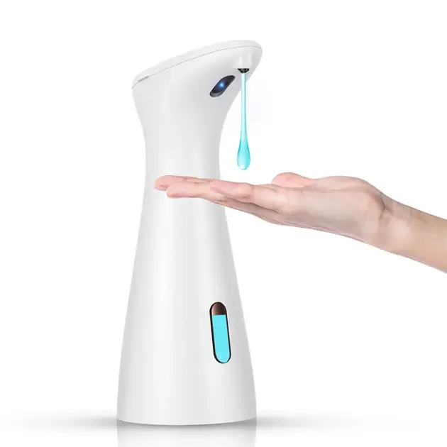 1 Automatic Soap Dispenser, 200Ml/6.76Oz Touchless Soap Dispenser, Battery Rechargeable (Requires 4 Aaa Batteries to Be Purchased Separately), with Waterproof Base, Suitable for Kitchens, Bathrooms, Hotels, Etc., Can Also Be Used for Bathroom Storage, Home Decor, and Furniture - (Note: This Product Does Not Include Batteries, Need to Be Purchased Separately!)